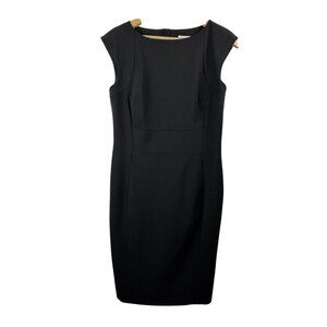 Jigsaw Virgin wool blend sheath‎ classic dress minimalist black sz 10